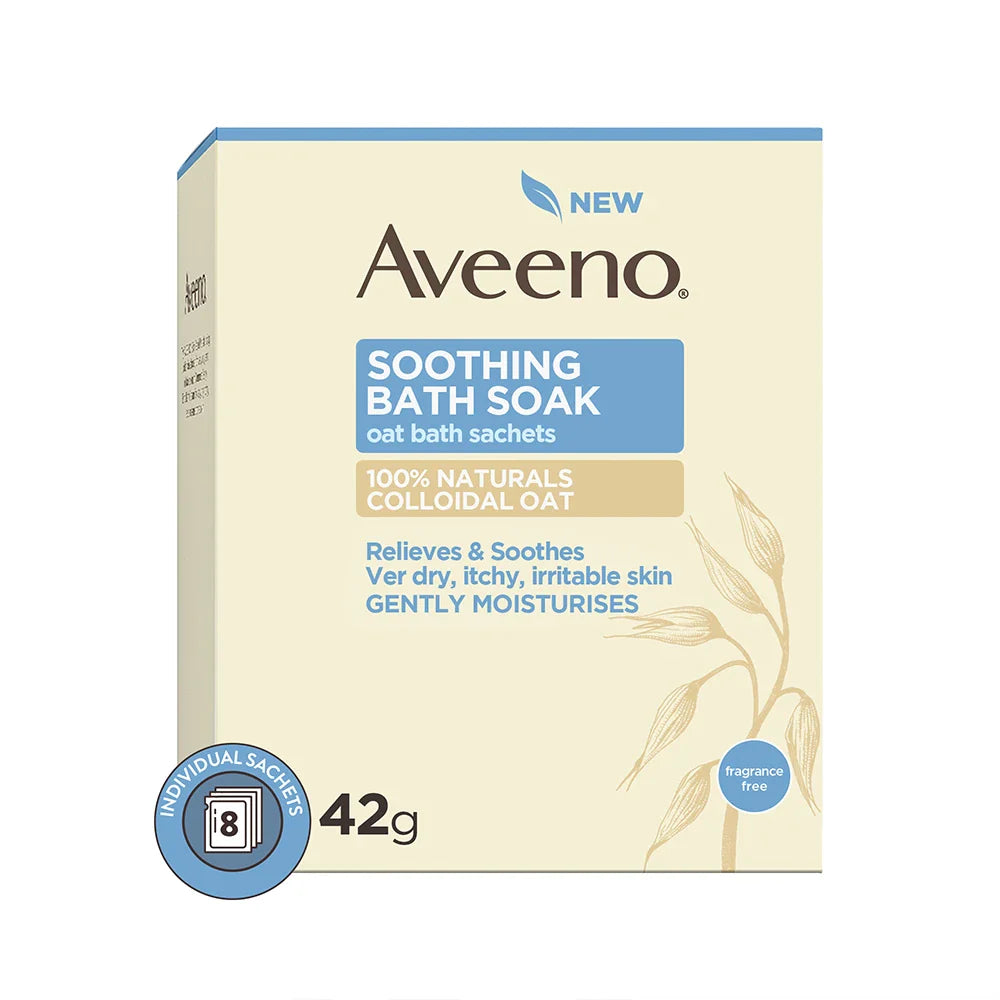 Aveeno soothing bath soak, Oat soothing bath treatment sachet 