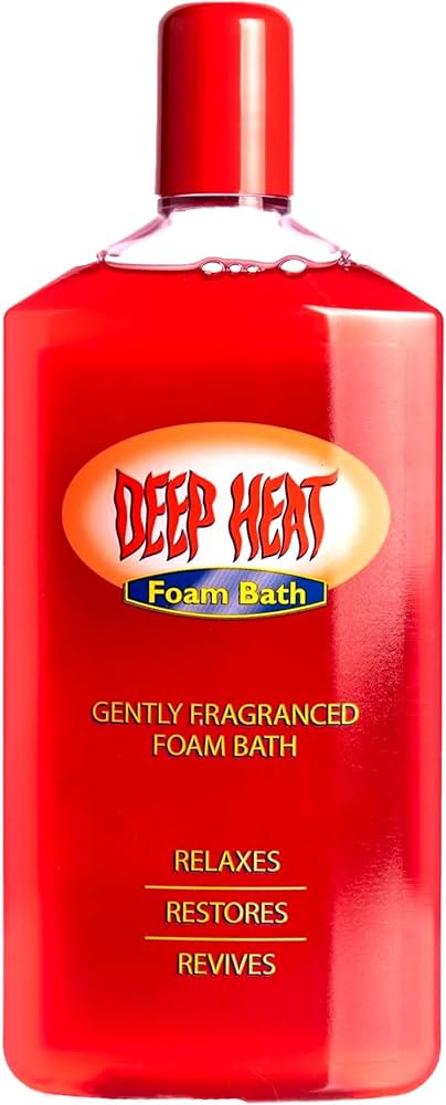 Deep heat foam bath, Warming muscle relief foam bath bottle 