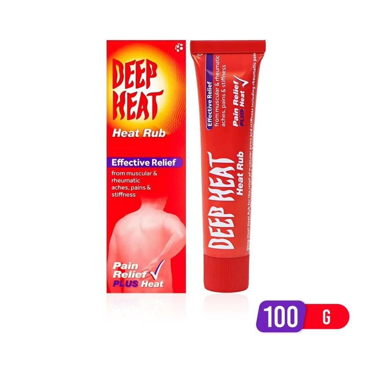 Deep heat rub 100g, Large heat rub tube for muscle pain 