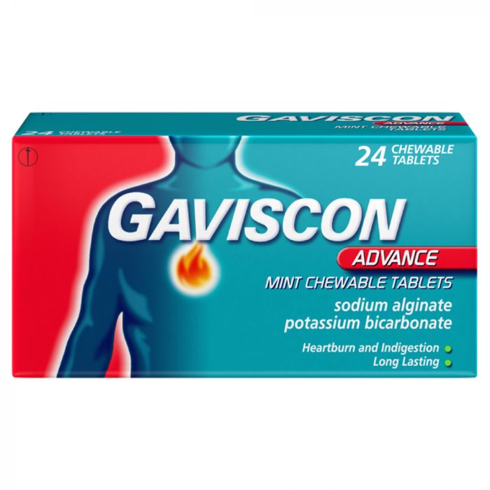 Gaviscon advance chewable, Chewable heartburn relief tablets pack 