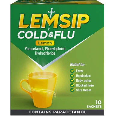 Lemsip cold flu, Cold and flu relief sachet pack 