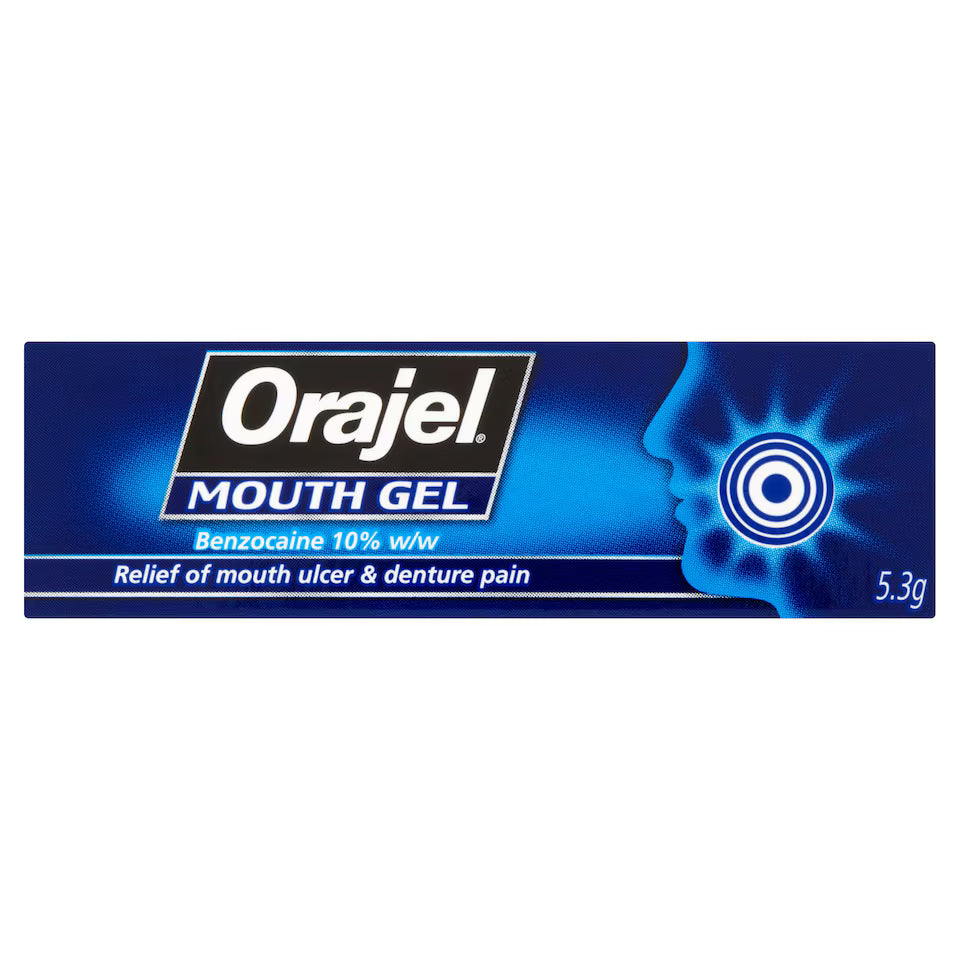 Oragel mouth gel, Oral pain relief gel tube 