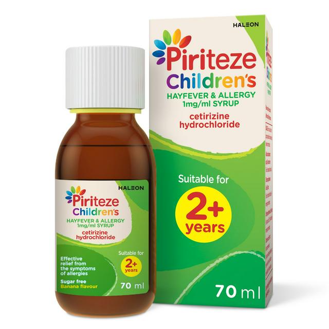 Piriteze syrup, Childrens allergy relief syrup 