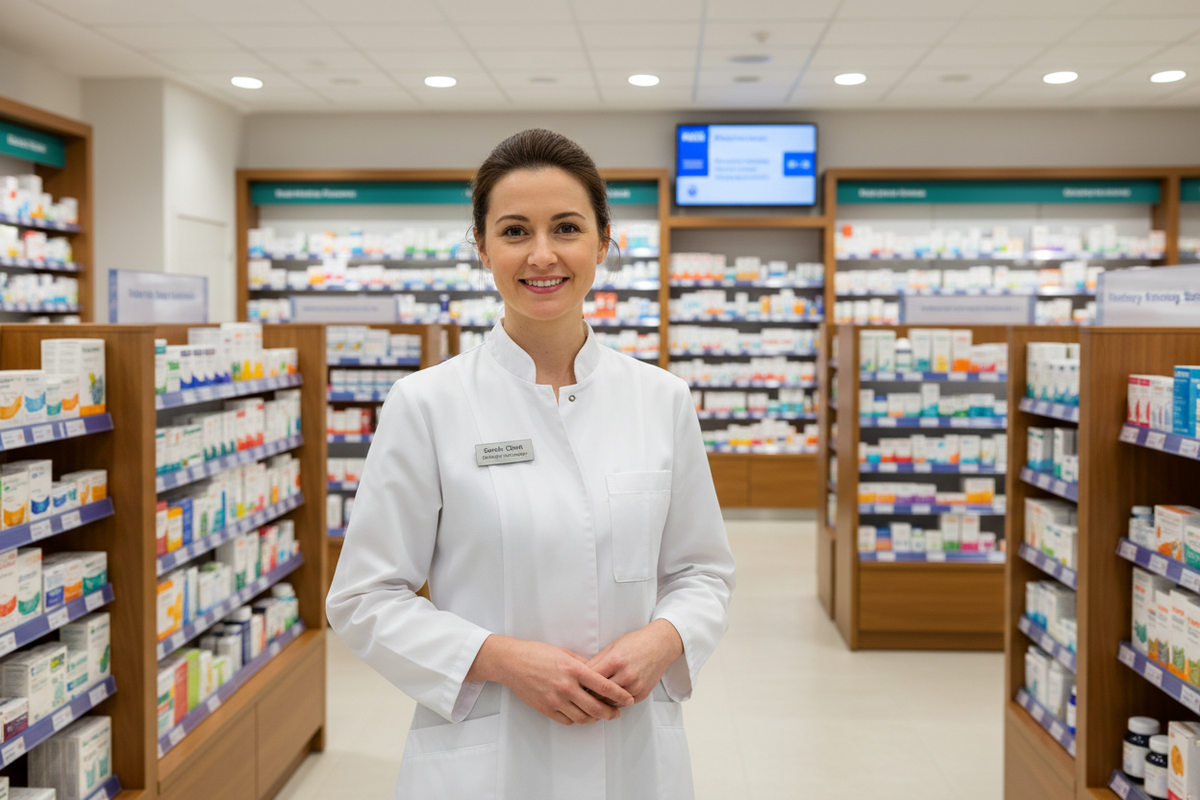 Create image of a female pharmacy manager